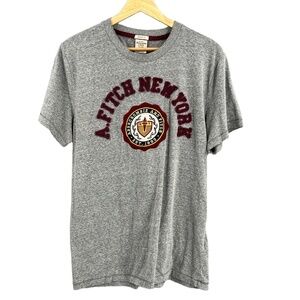 Abercrombie And Fitch Muscle Fit T Shirt Grey Embroidered Logo Size L